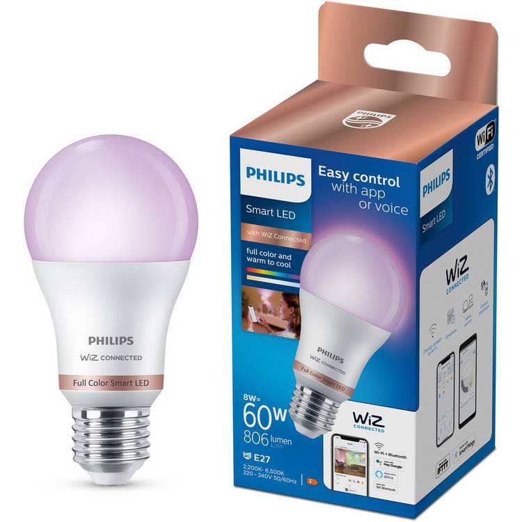 Philips WiZ E27 Colour Smart LED Wi-Fi Bulb