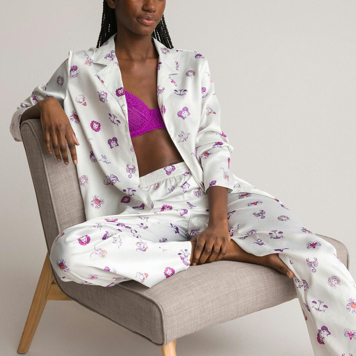 Pyjama imprimé en satin
