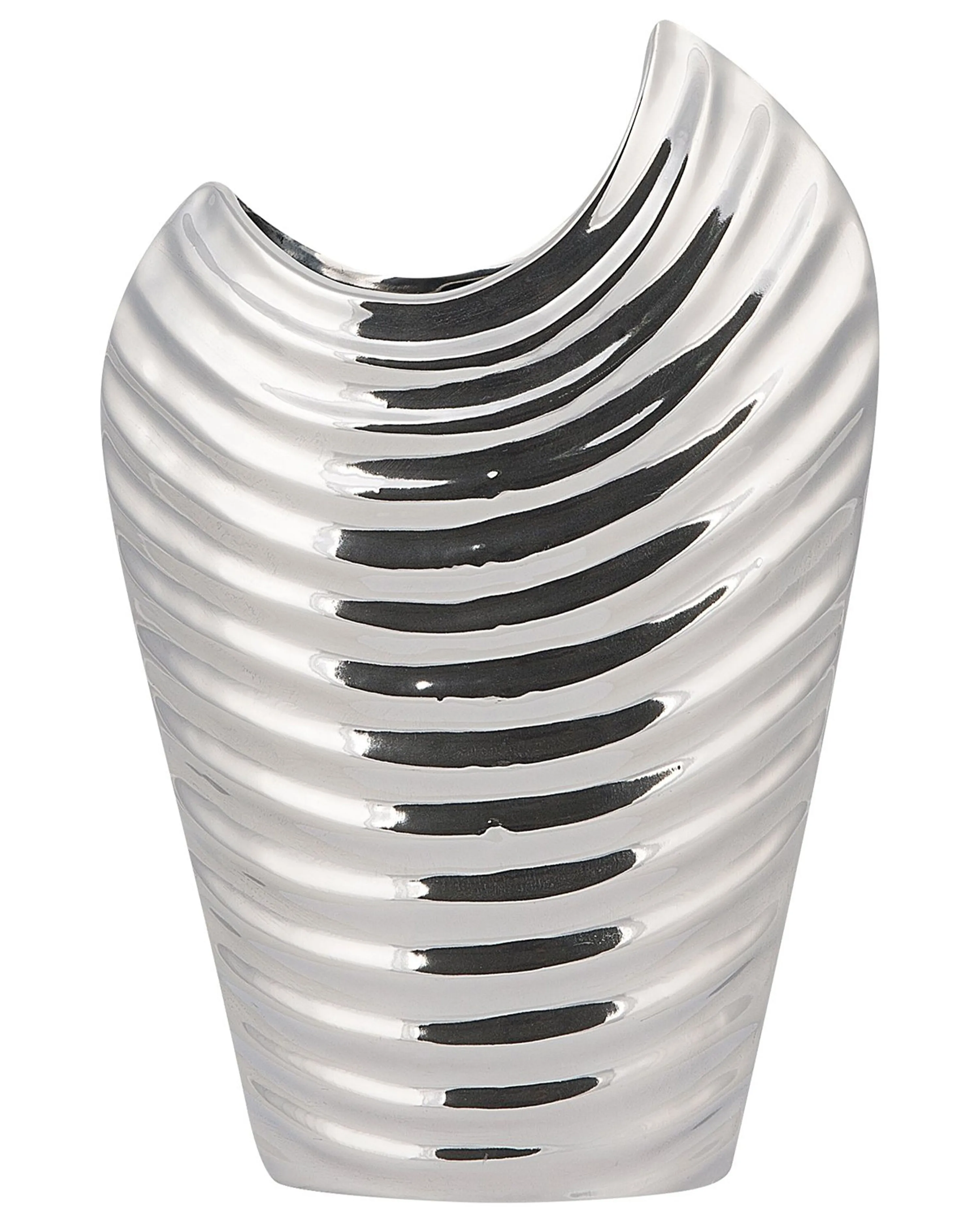 Decorative Vase ECETRA Stoneware 26 cm Silver