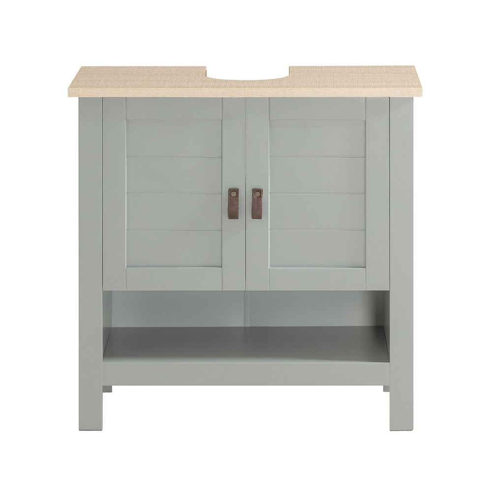 SoBuy Meble łazienkowe z 2 drzwiami Jasnoszary 60x30x60cm BZR69-HG