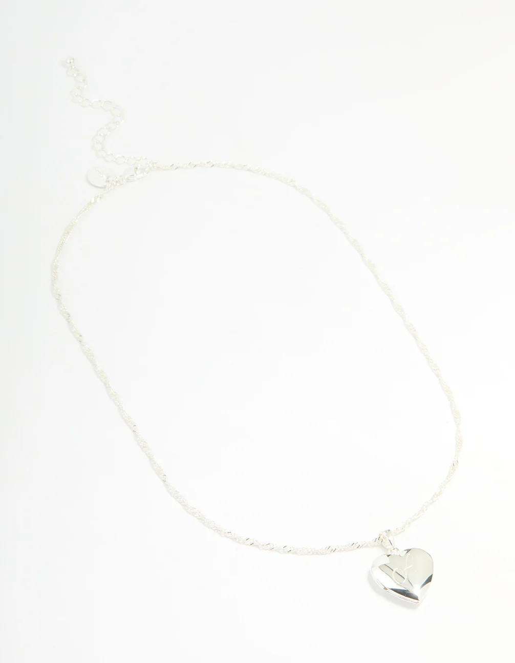Silver Plated Letter A Heart Locket Necklace