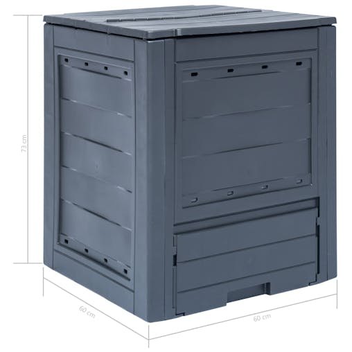 NNEVL Garden Composters 2 pcs Grey 60x60x73 cm 520 L