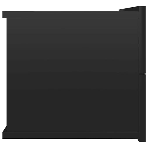 NNEVL Bedside Cabinets 2 pcs High Gloss Black 40x30x30 cm Chipboard
