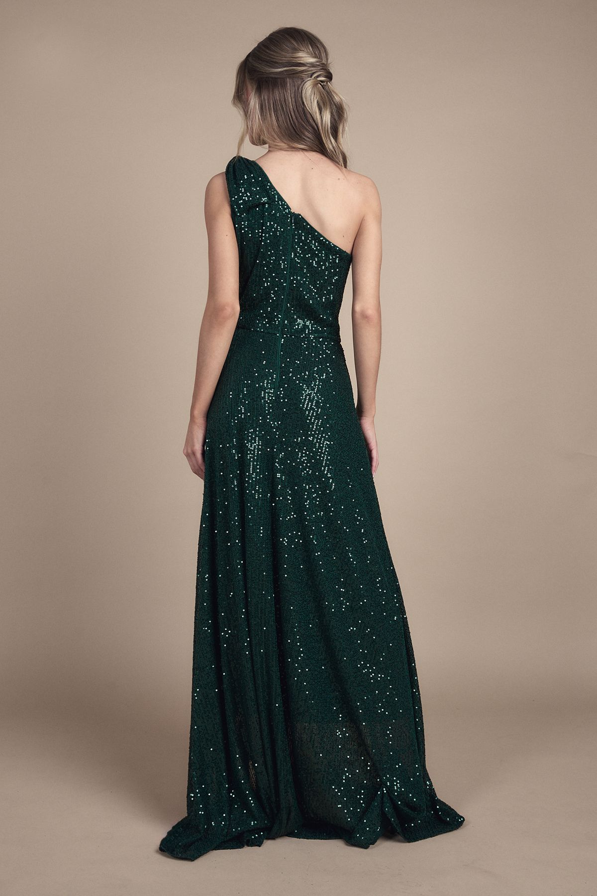 Coast Teen Coast Sequin Bow One Shoulder Maxi Bridesmaid Dress