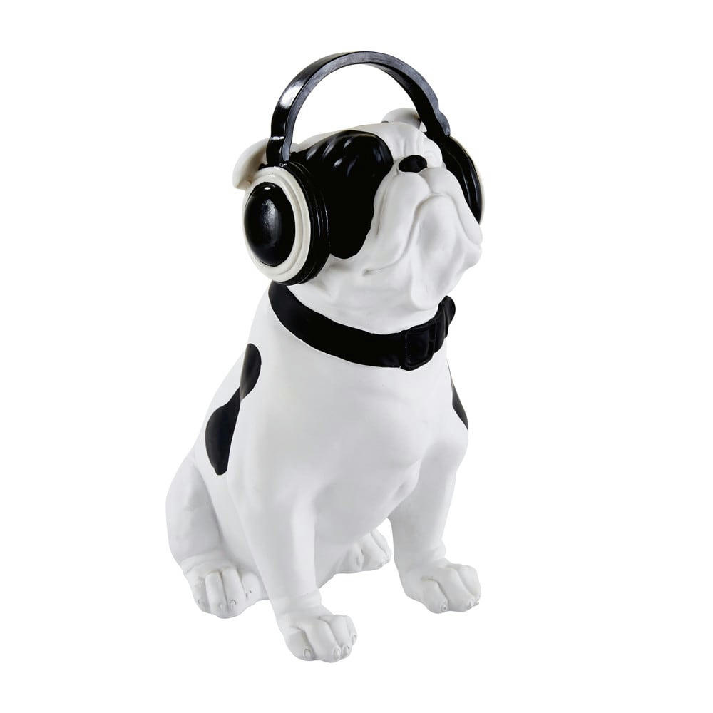 Bulldog Rock - Statuette chien noir et blanc H33