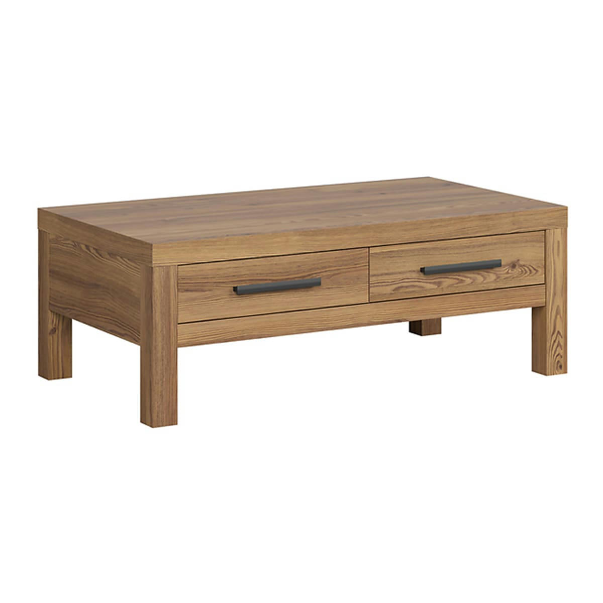 - Table basse 2 tiroirs panneaux agglomérés naturel