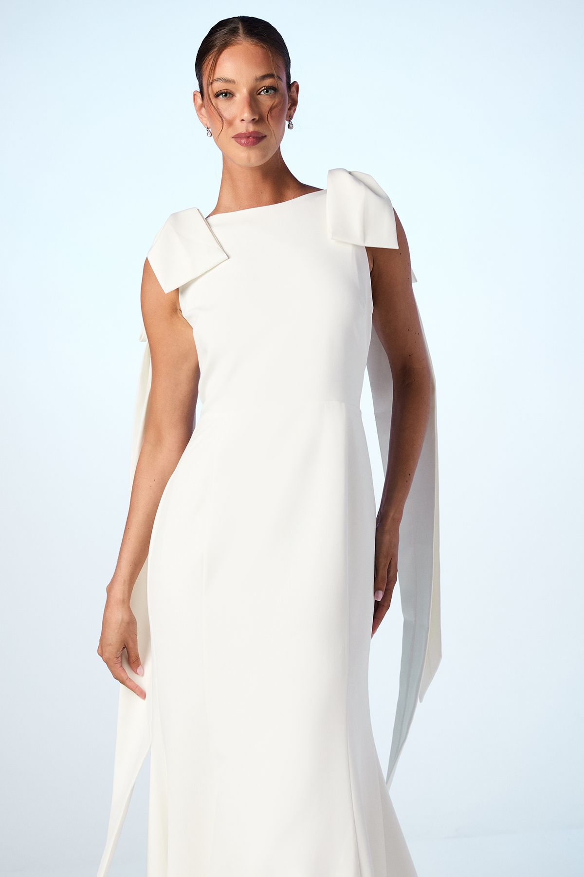 Coast Bow Detail Button Back Maxi Wedding Dress