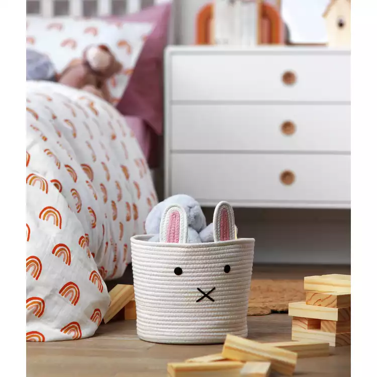 Habitat Bunny Rope Kids Storage Basket - Cream