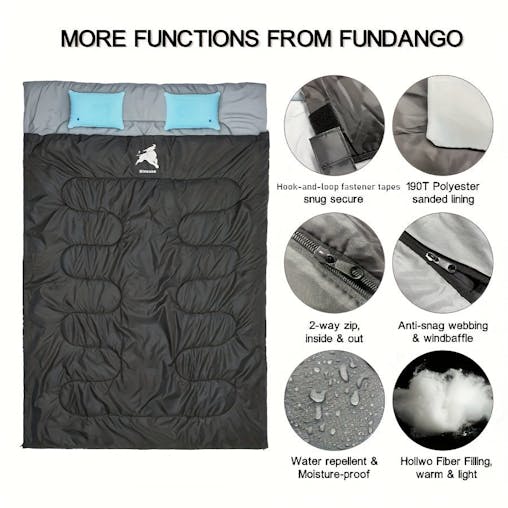 NNETM Double Sleeping Bag with Pillows (4 Season)