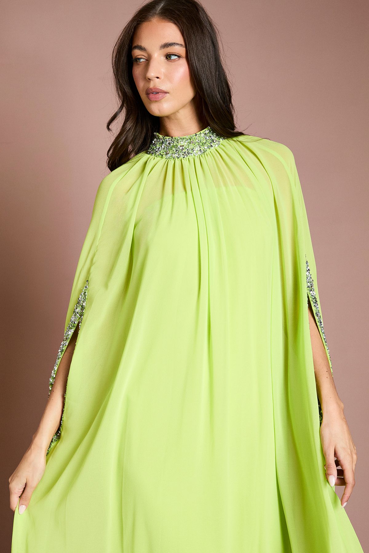 Coast Coast Muse Chiffon Cape Dress