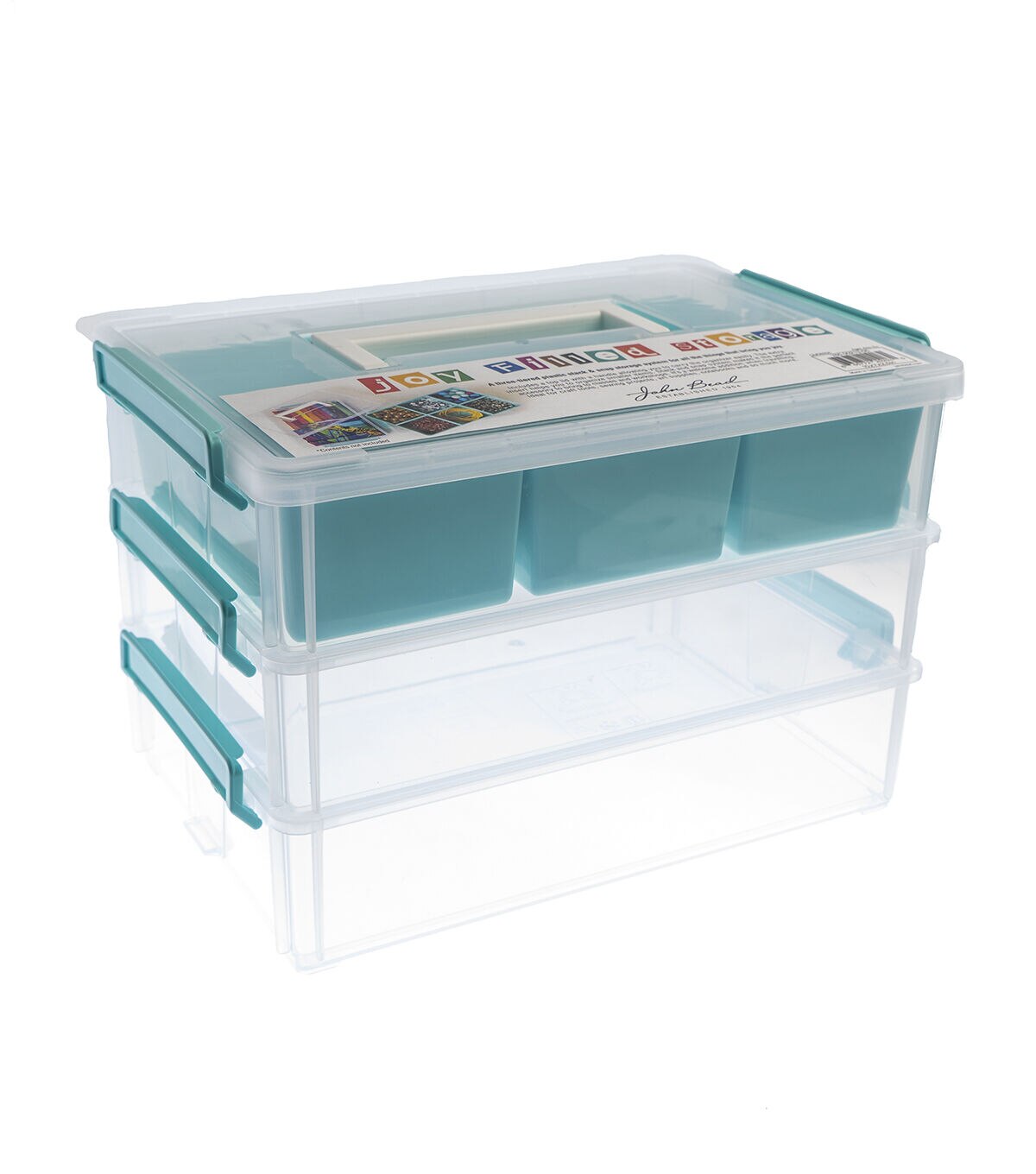 John Bead 10 x 7 Clear Joy Filled Stackable Storage Containers 3pk