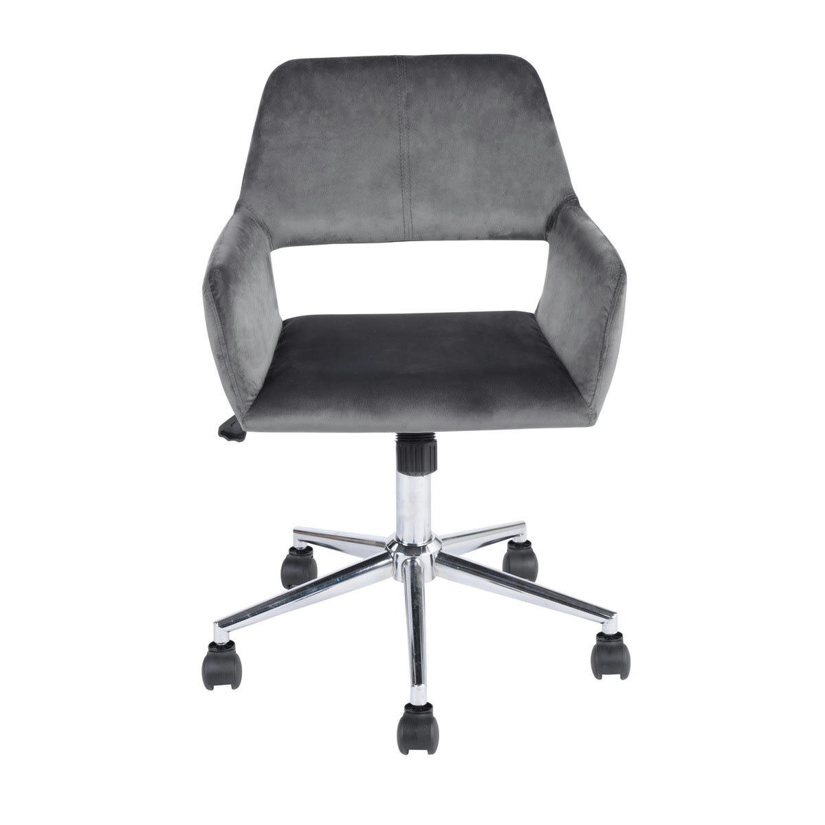 - Chaise de bureau moderne en velours gris