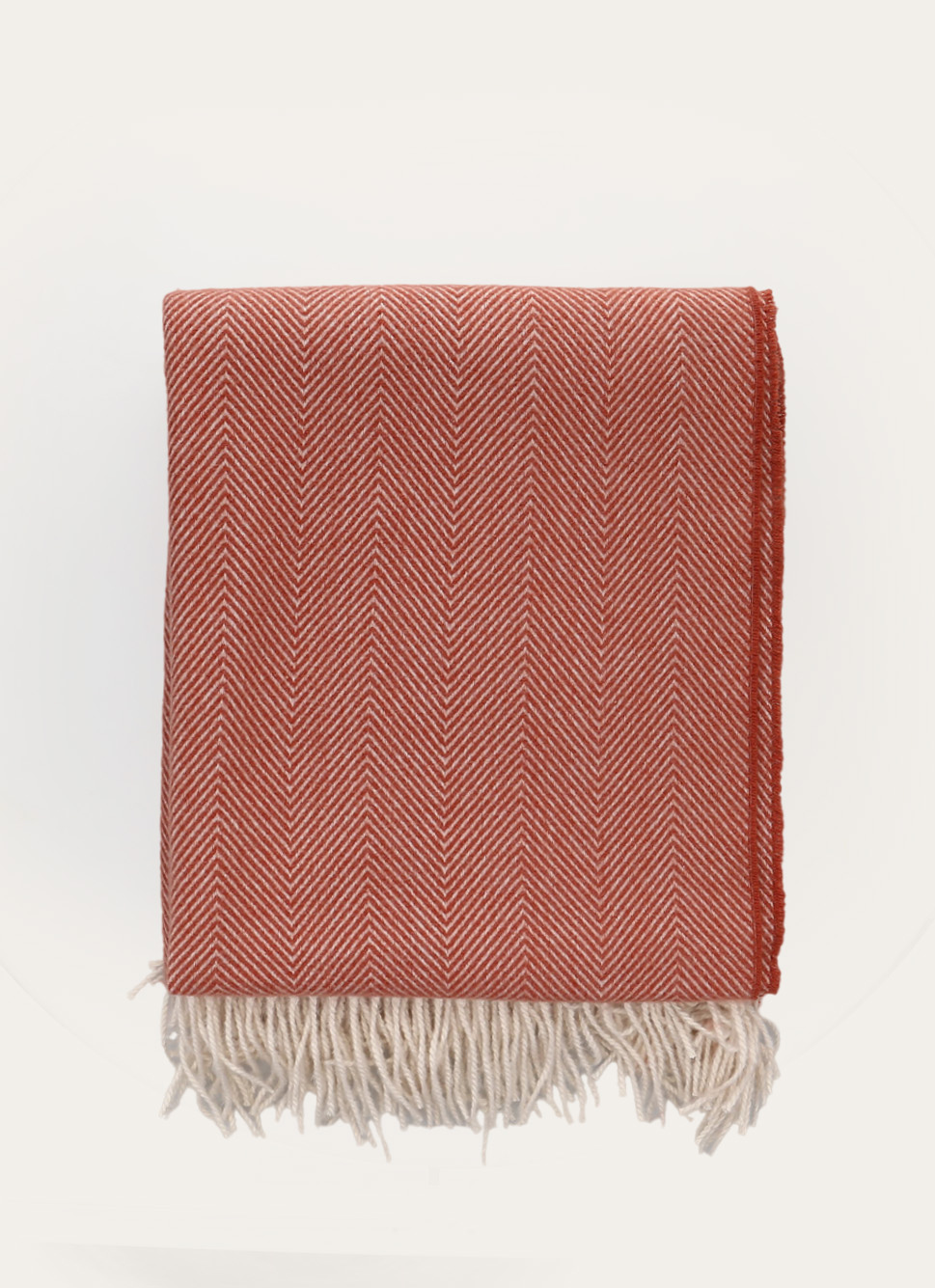 PLAID à MOTIFS CHEVRONS JACQUARD HANK TERRACOTTA