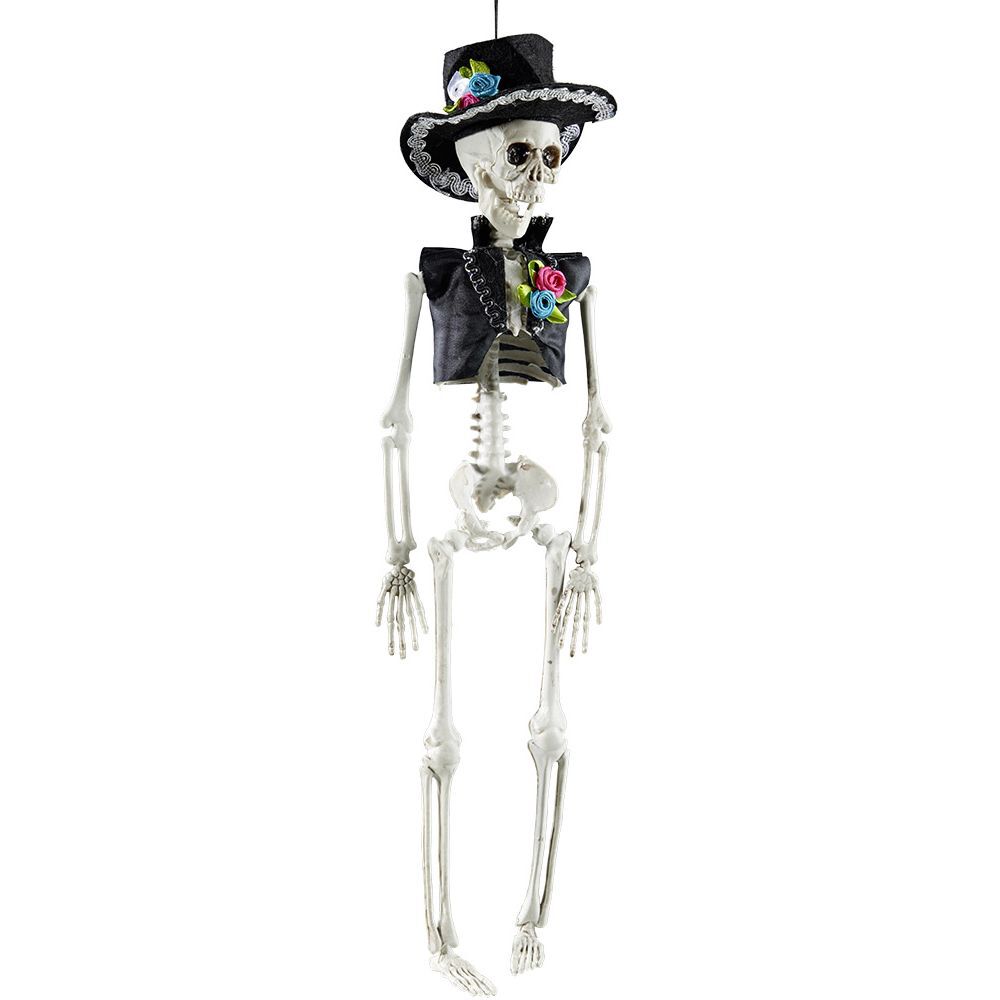 Squelette homme esprit mexicain Halloween à suspendre H40cm
