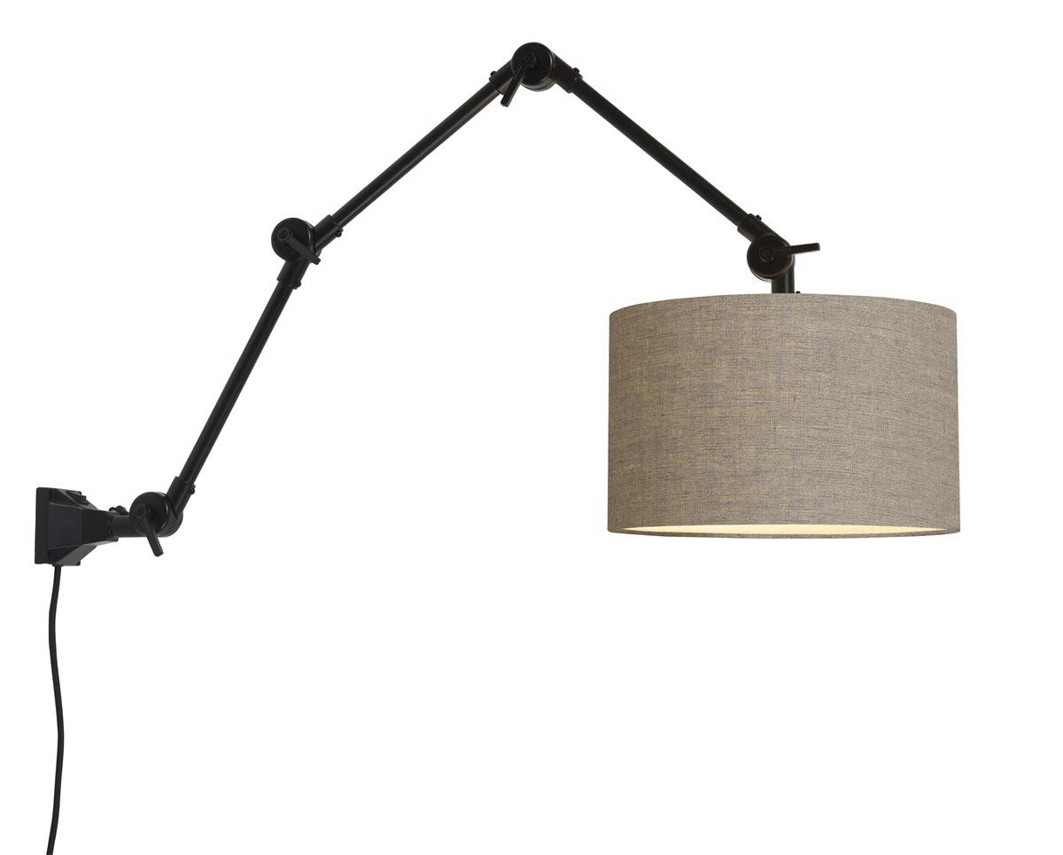 AMSTERDAM - Applique 3 bras et abat-jour gris L100cm