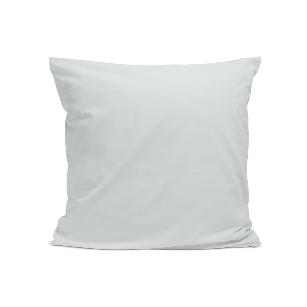 - Taie d'oreiller unie en percale de coton gris clair 65x65cm