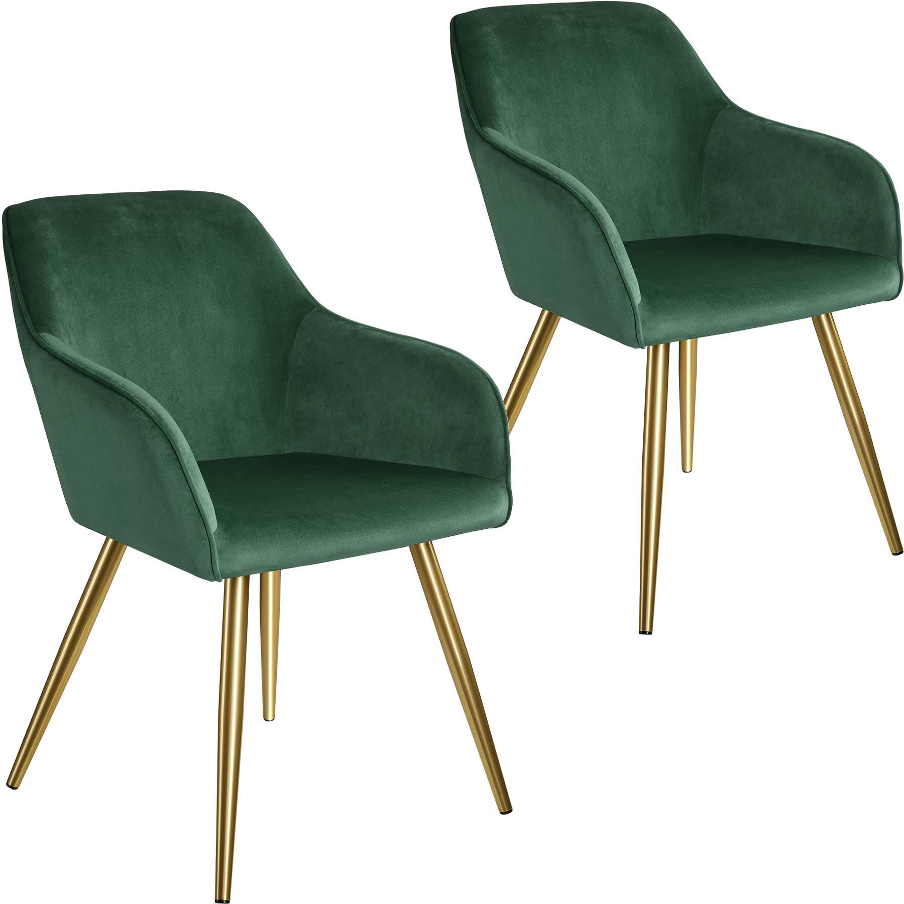 - Ensemble de 2 chaises en cuir synthétique Siège rembourré, aspect