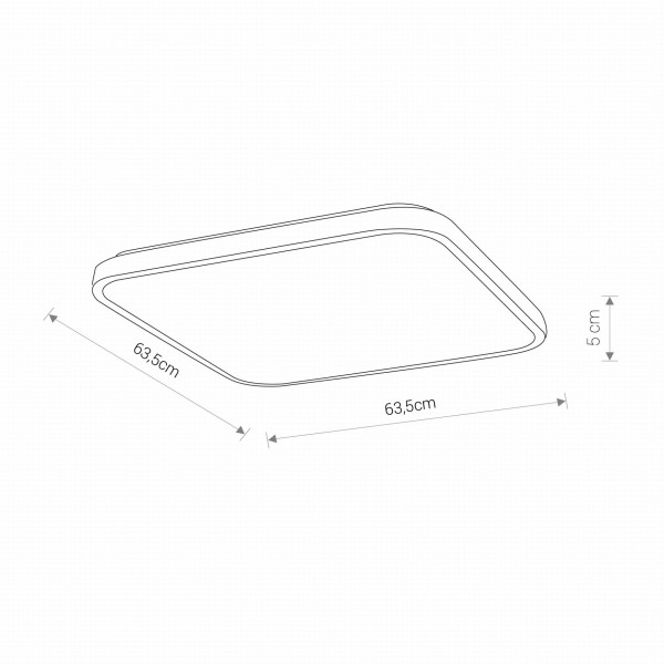Plafon AGNESkwadratowy biały LED 1x64W 63,5cm IP44 Nowodvorski