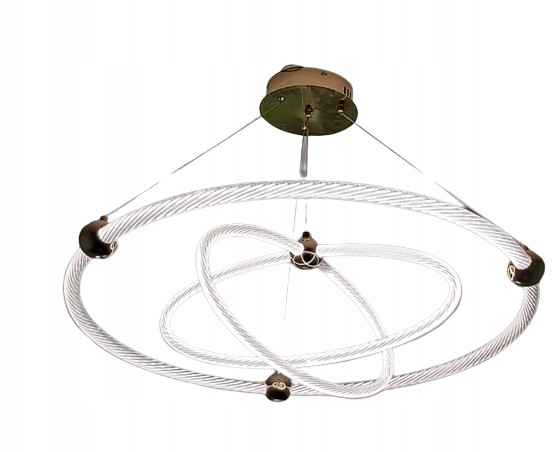 Lampa wisząca ring żyrandol ZŁOTA 80cm   PILOT