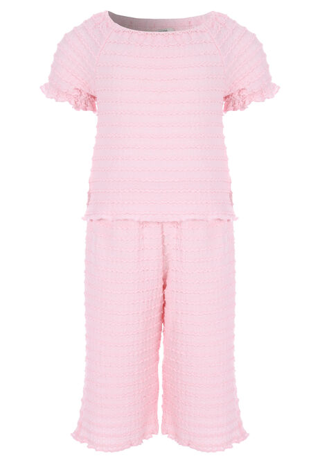 Younger Girls Pink Frill Detail Top and Culottes Set