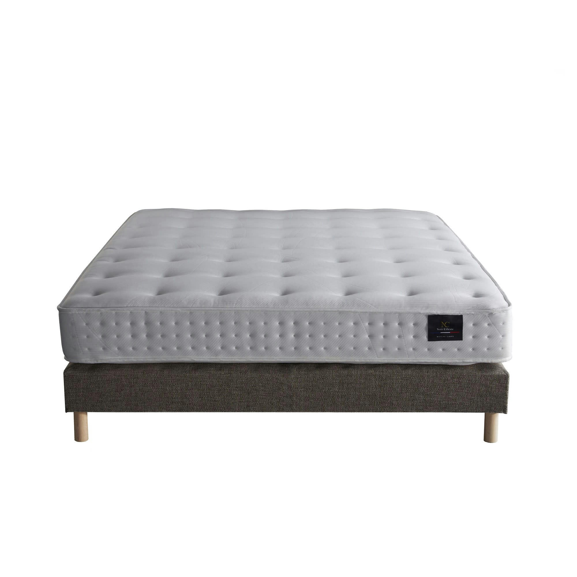 CLARTE - Ensemble Matelas latex naturel + Sommier Camel 160x200