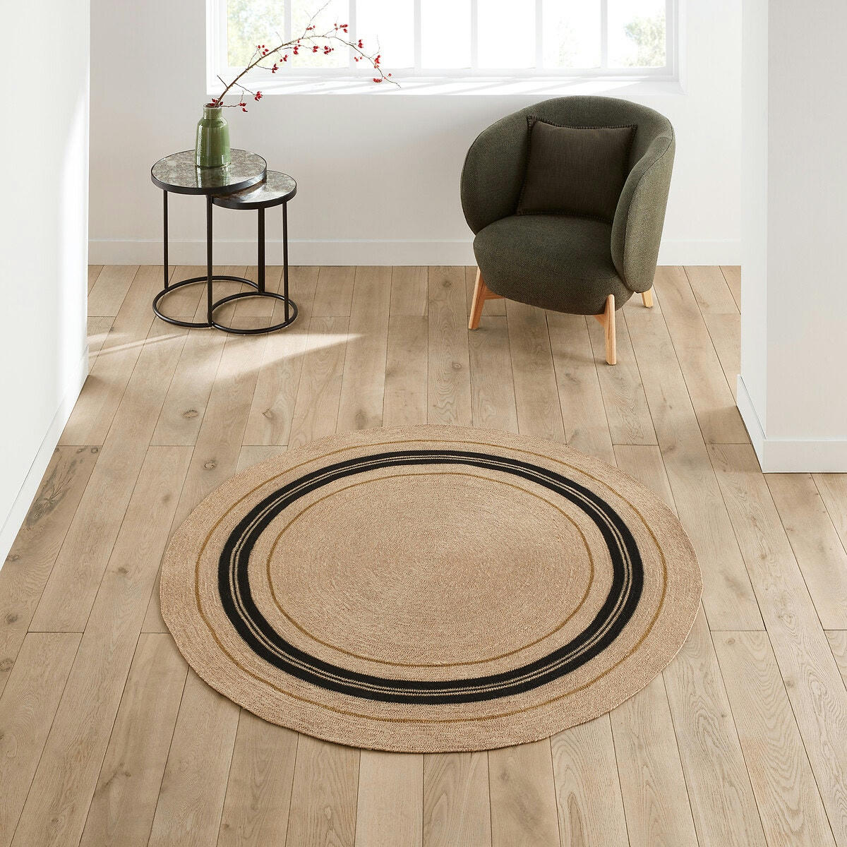 Tapis rond en raphia, Bohoma