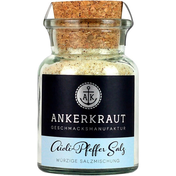 Gewürzkräutermischung, Aioli-Pfeffer Salz 155g Korkenglas
