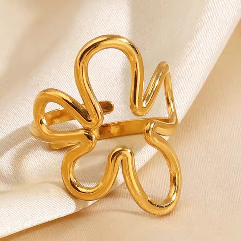 The Colourful Aura Abstract Blossom Adjustable Statement Ring