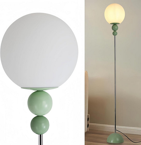 ALPINALUZLampadaire multi-boules et sphère blanche opaque 