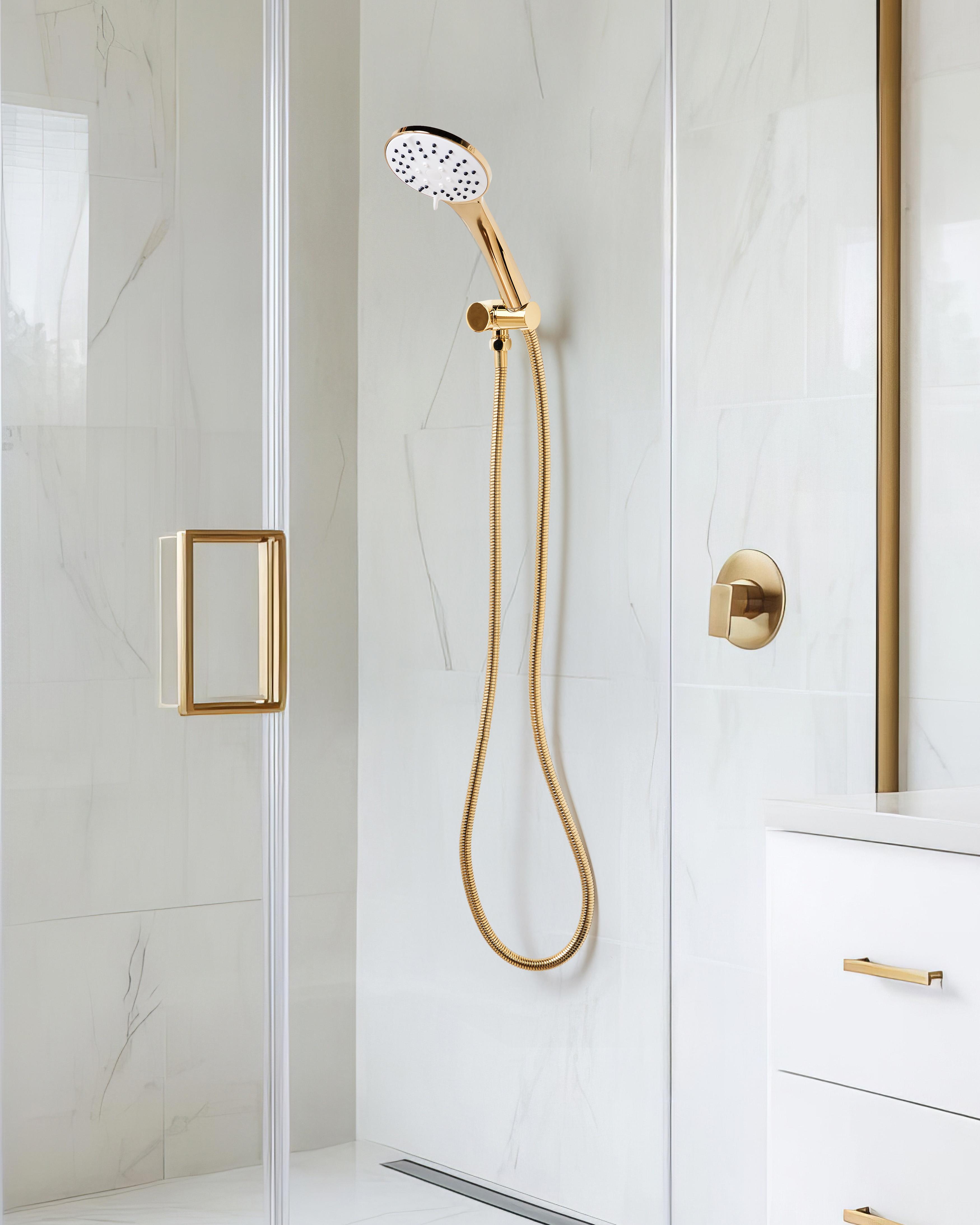 Shower Head and Hose Kit CHURUN 4-function Gold