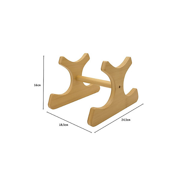 Lot 8 ranges-bouteilles en bambou naturel 24,5 x 18,5 x 16 cm