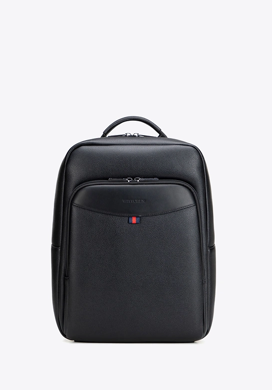Męski plecak z ekoskóry na laptopa 15,6" czarny