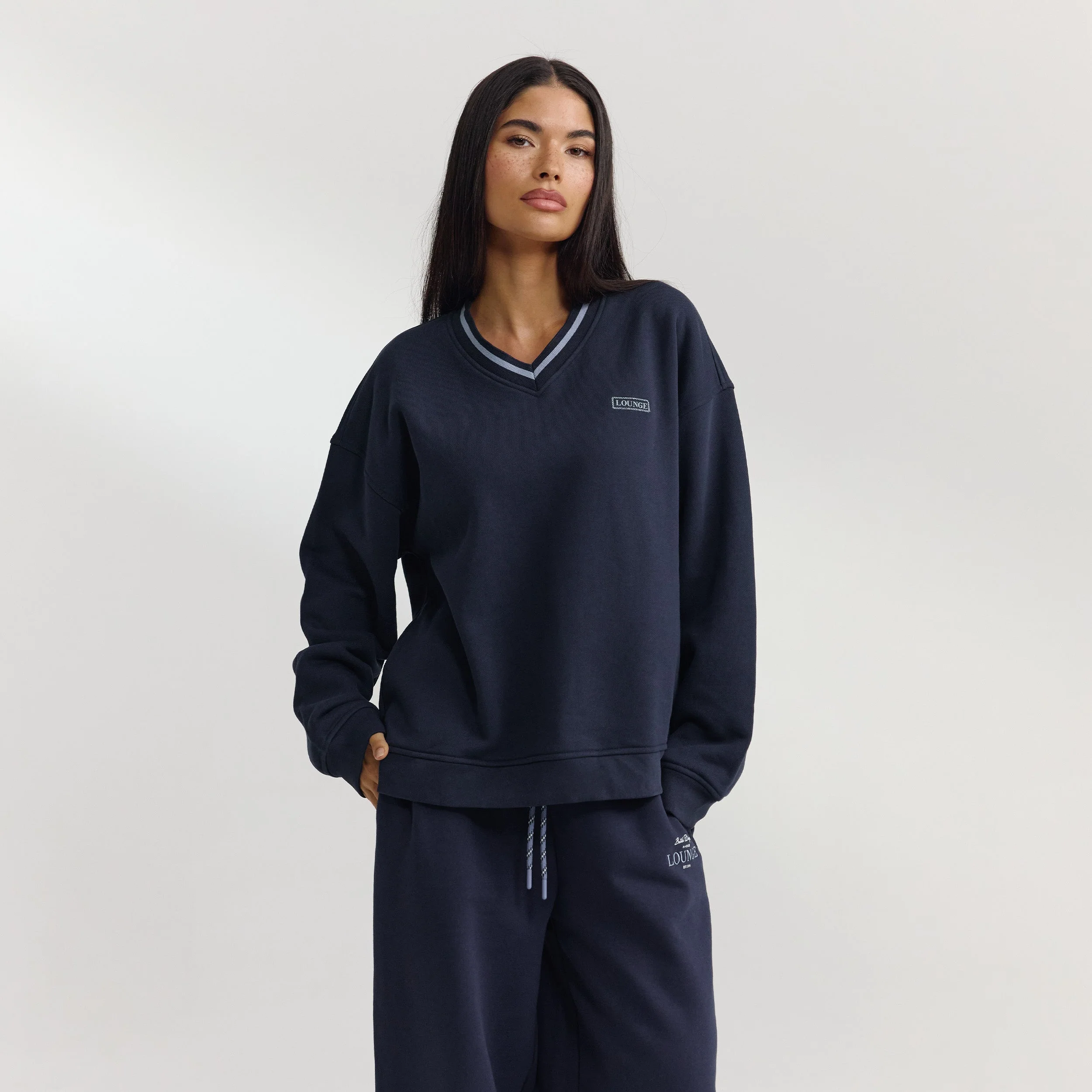 V-Neck Jumper - Dark Blue