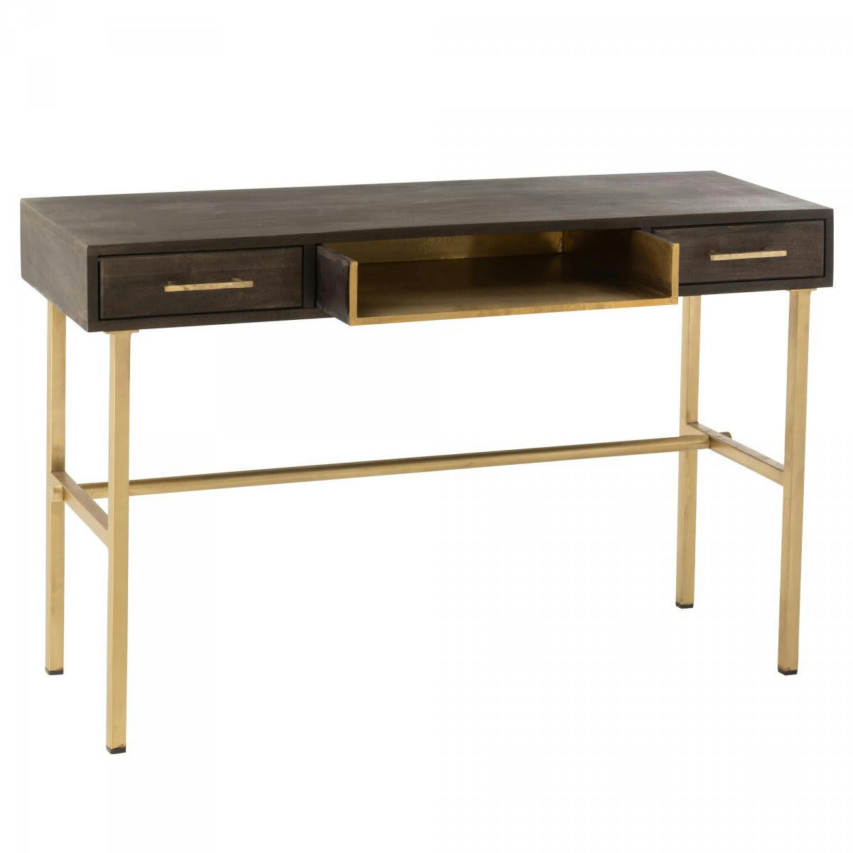 CHICAGO - Bureau contemporain effet bois et métal doré