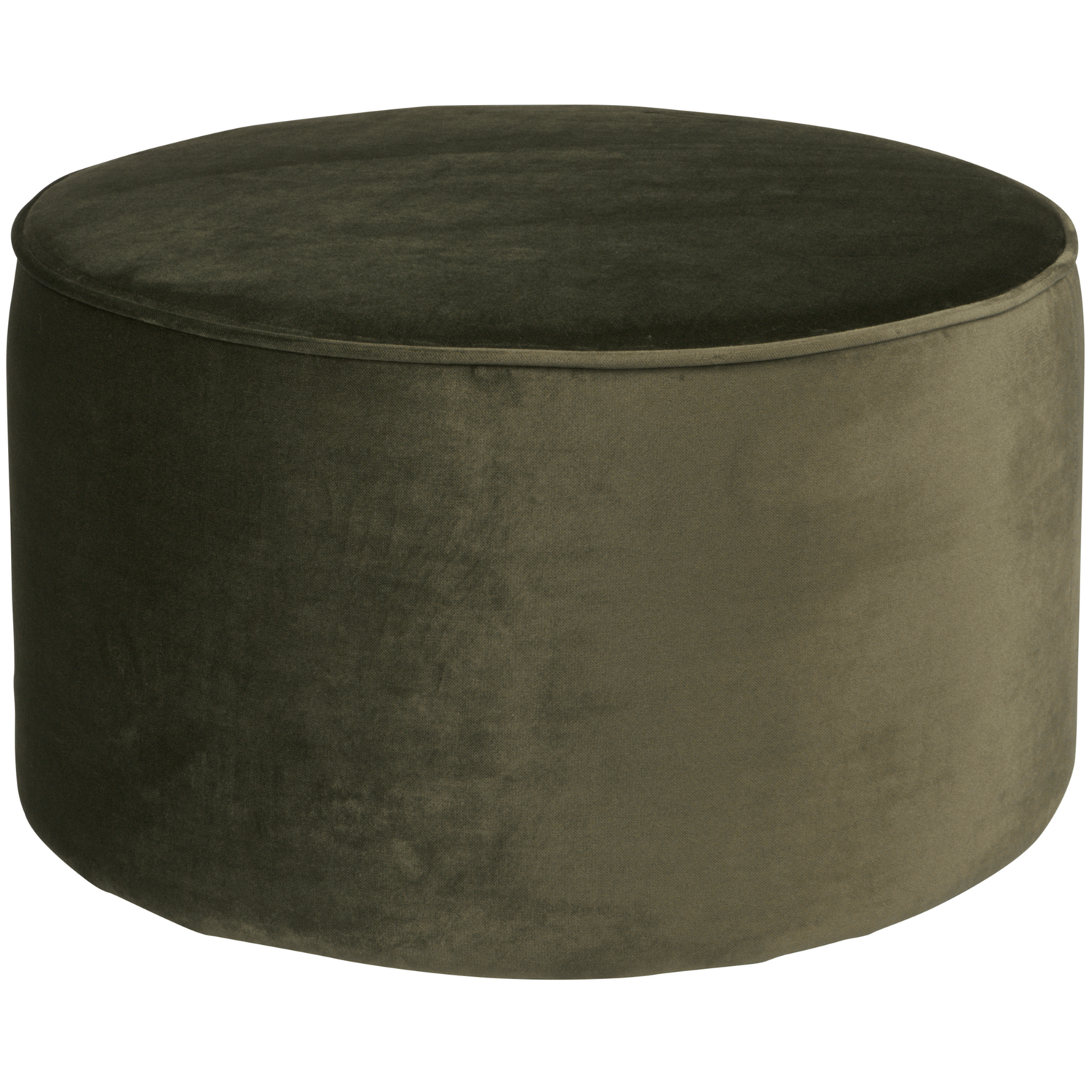 WOOOD poef laag Sara - Velvet - Warm Groen - 36x60x60