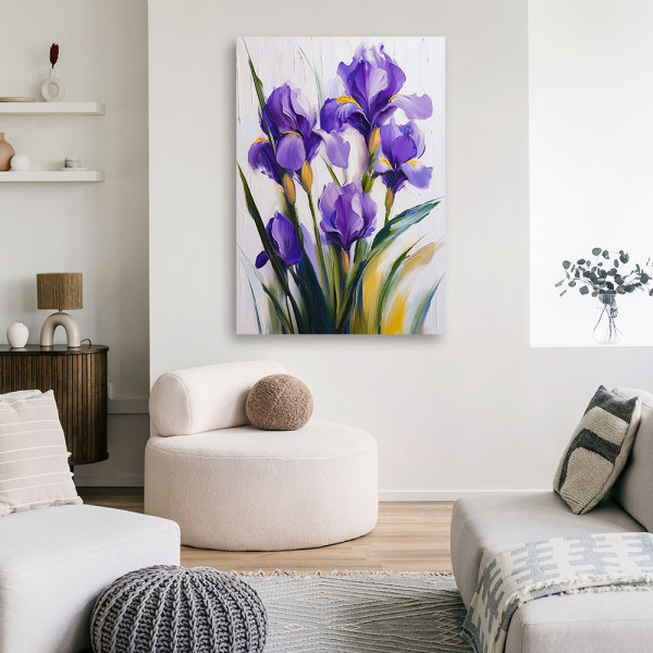Feeby Obraz na płótnie, Fioletowe Irysy Kwiaty 40x60