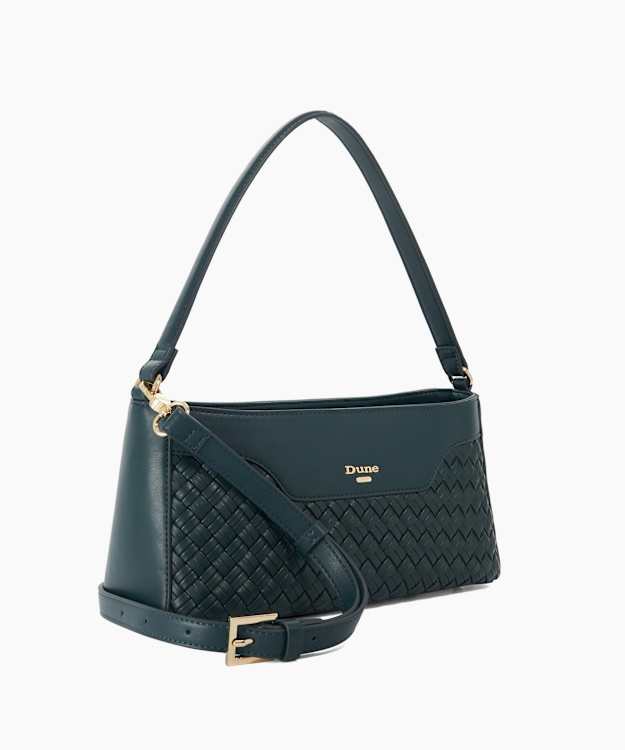 Delpheen Ew Teal - Woven East-West Shoulder Bag