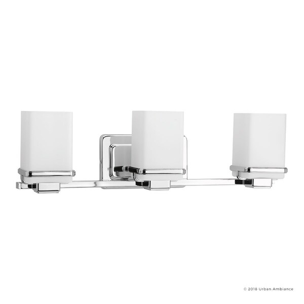 Luxury Transitional Bathroom Vanity Light, 6.5"H x 22.125"W, with Craftsman Style, Polished Chrome Finish by Urban Ambiance