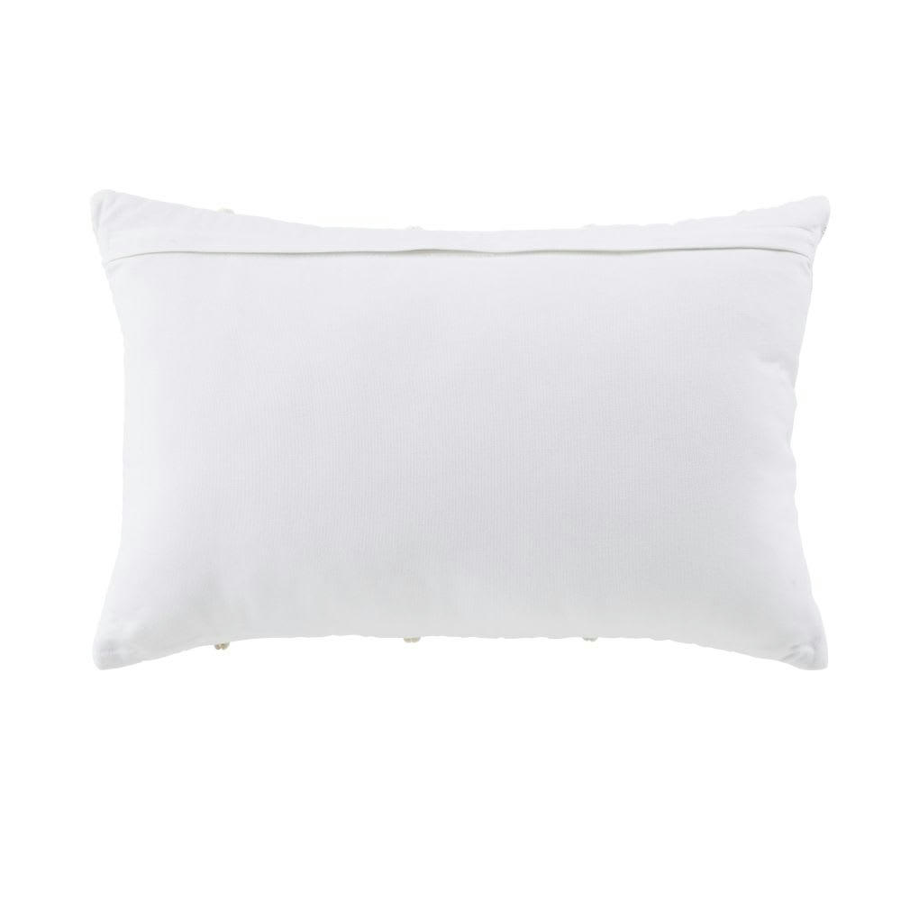 AMARINE - Coussin en coton écru avec coquillage et lurex 30x50