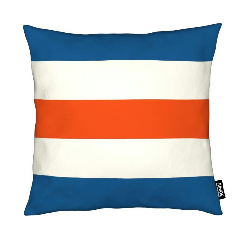MENTON - Coussin en microfibre en bleu &  40x40