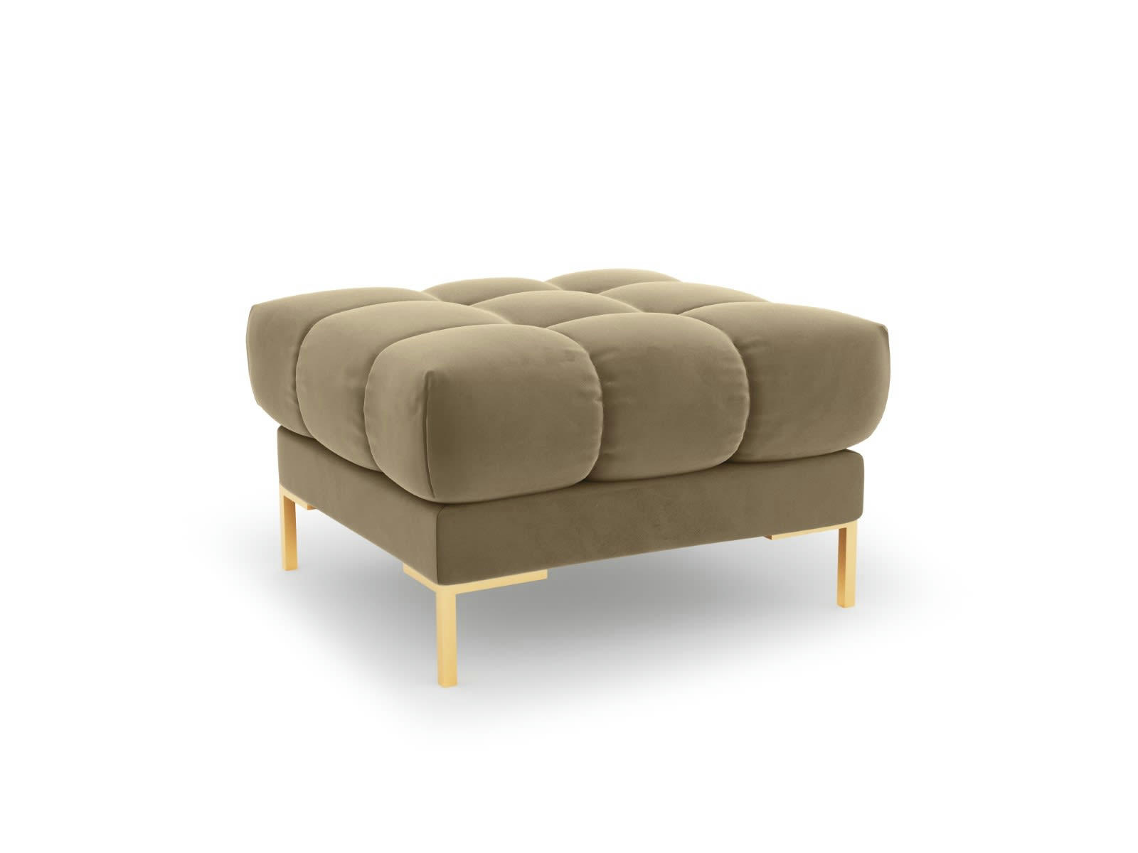 MAMAIA - Pouf 1 place en tissu velours beige