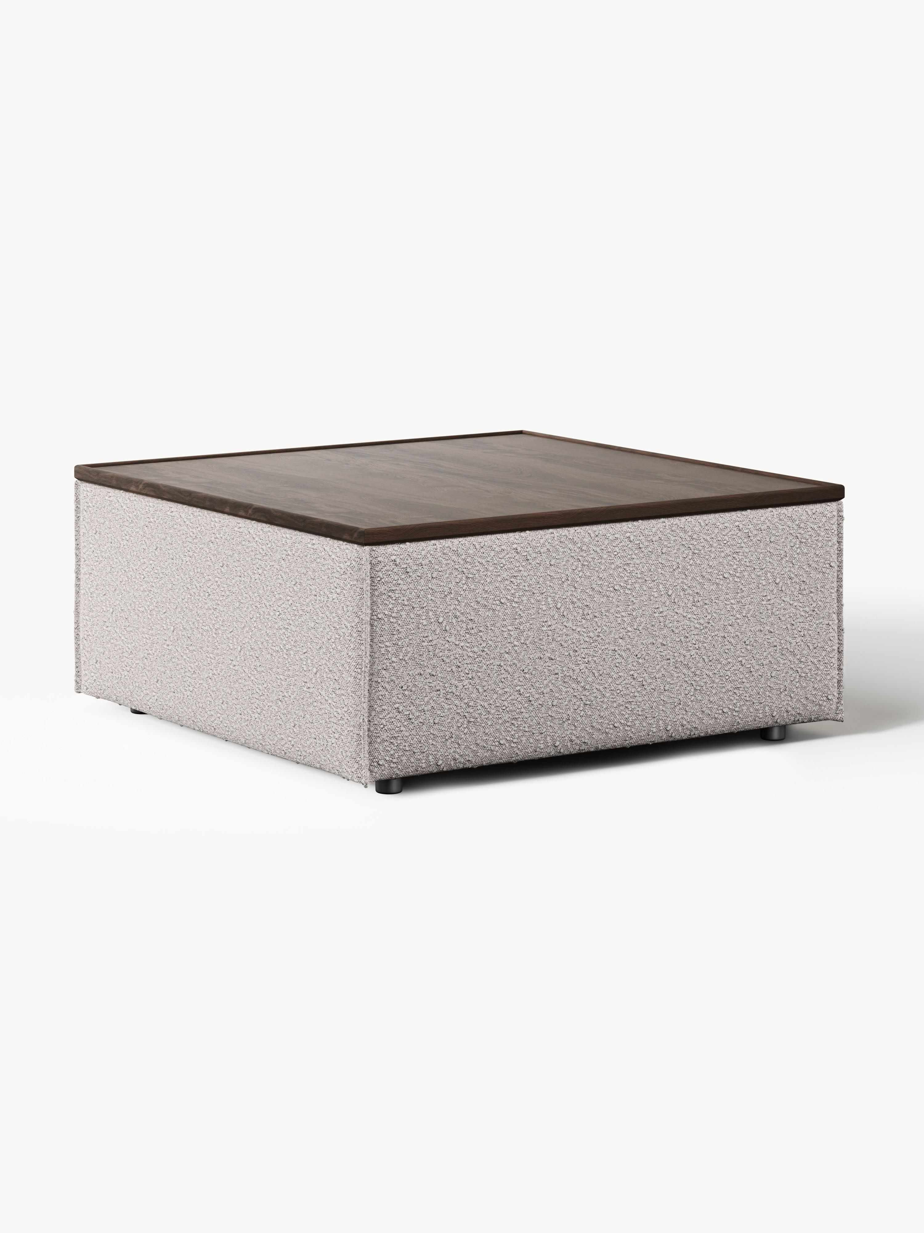 Sofa-Hocker Lennon aus Bouclé mit Stauraum