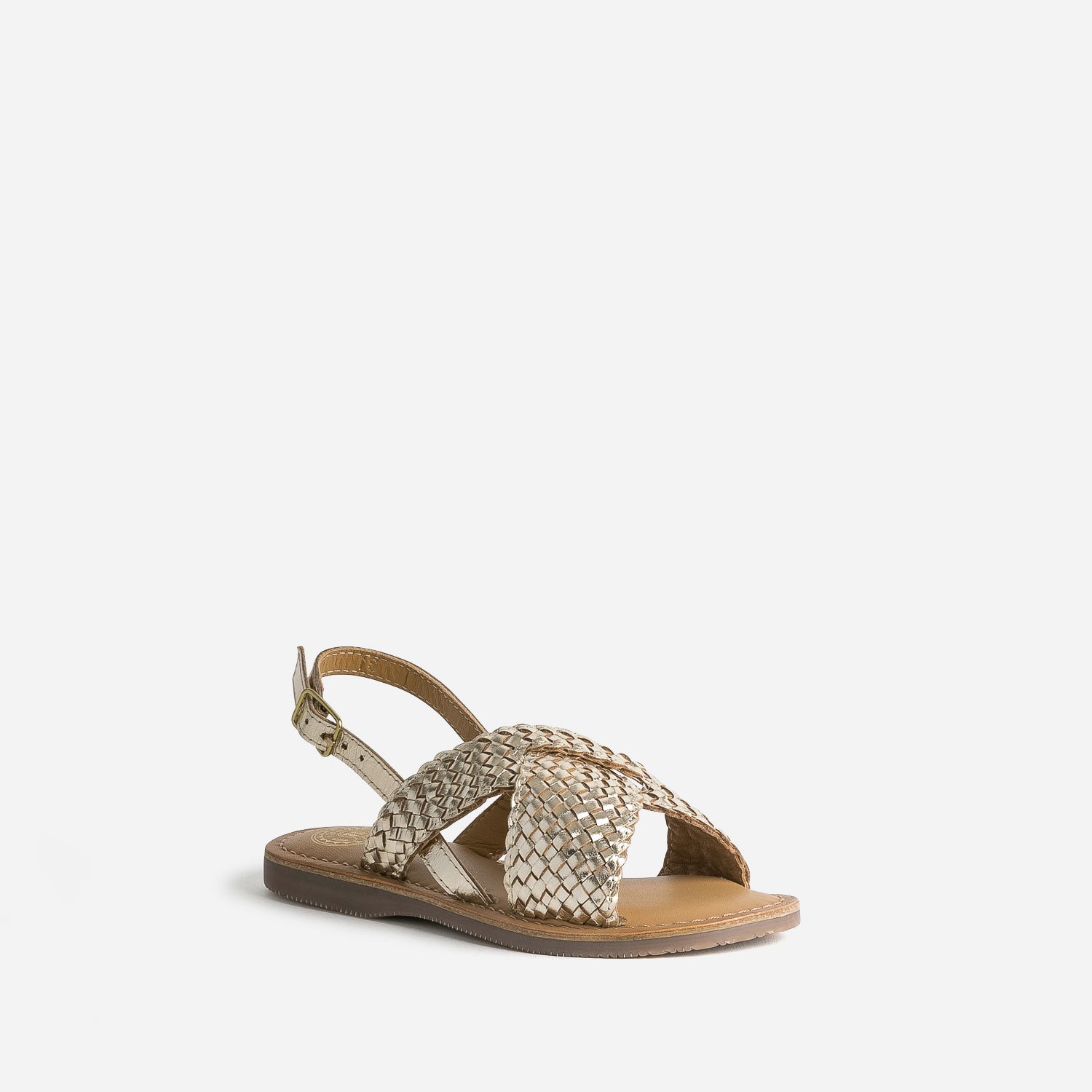 Sandale BUGGY dorée cuir tressé
