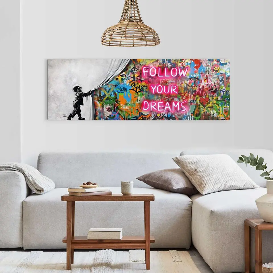 Schilderij Surprise Wall - 52 x 156 - Bont