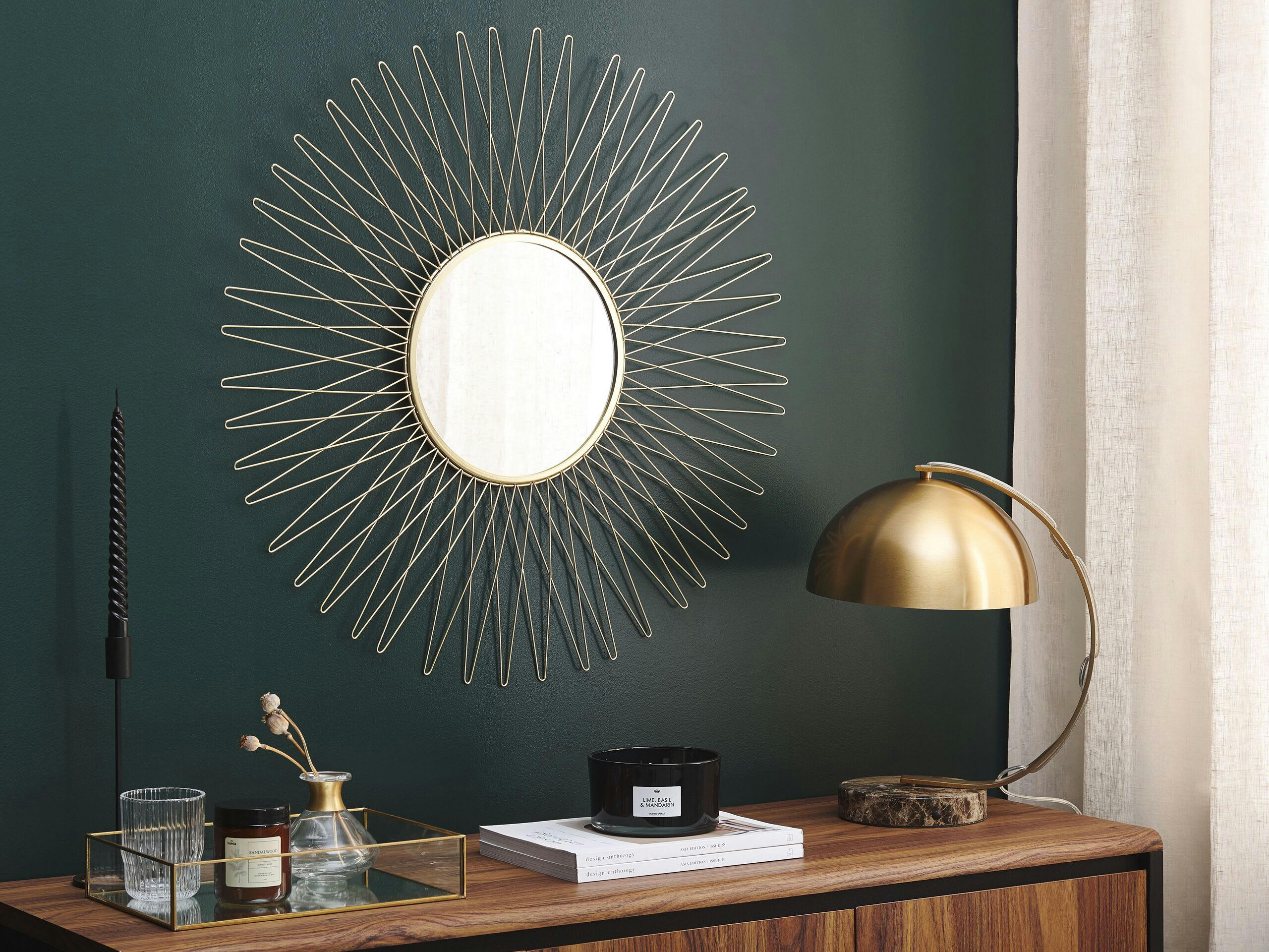 SAUMUR - Miroir en métal doré 4x70