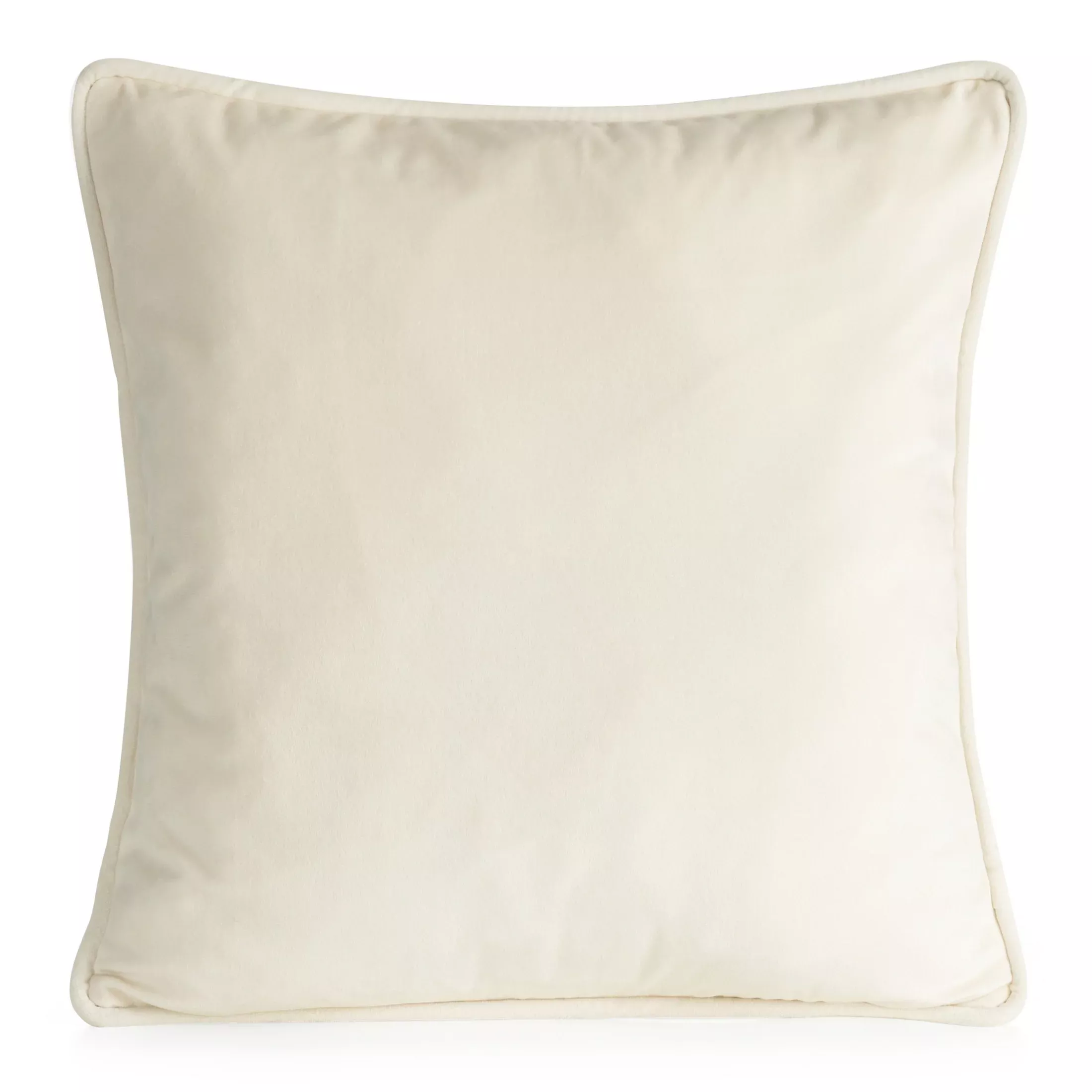 Poszewka na poduszkę 45x45 cm welwetowa, kremowa z ozdobną wypustką VELVET 147 Eurofirany Premium