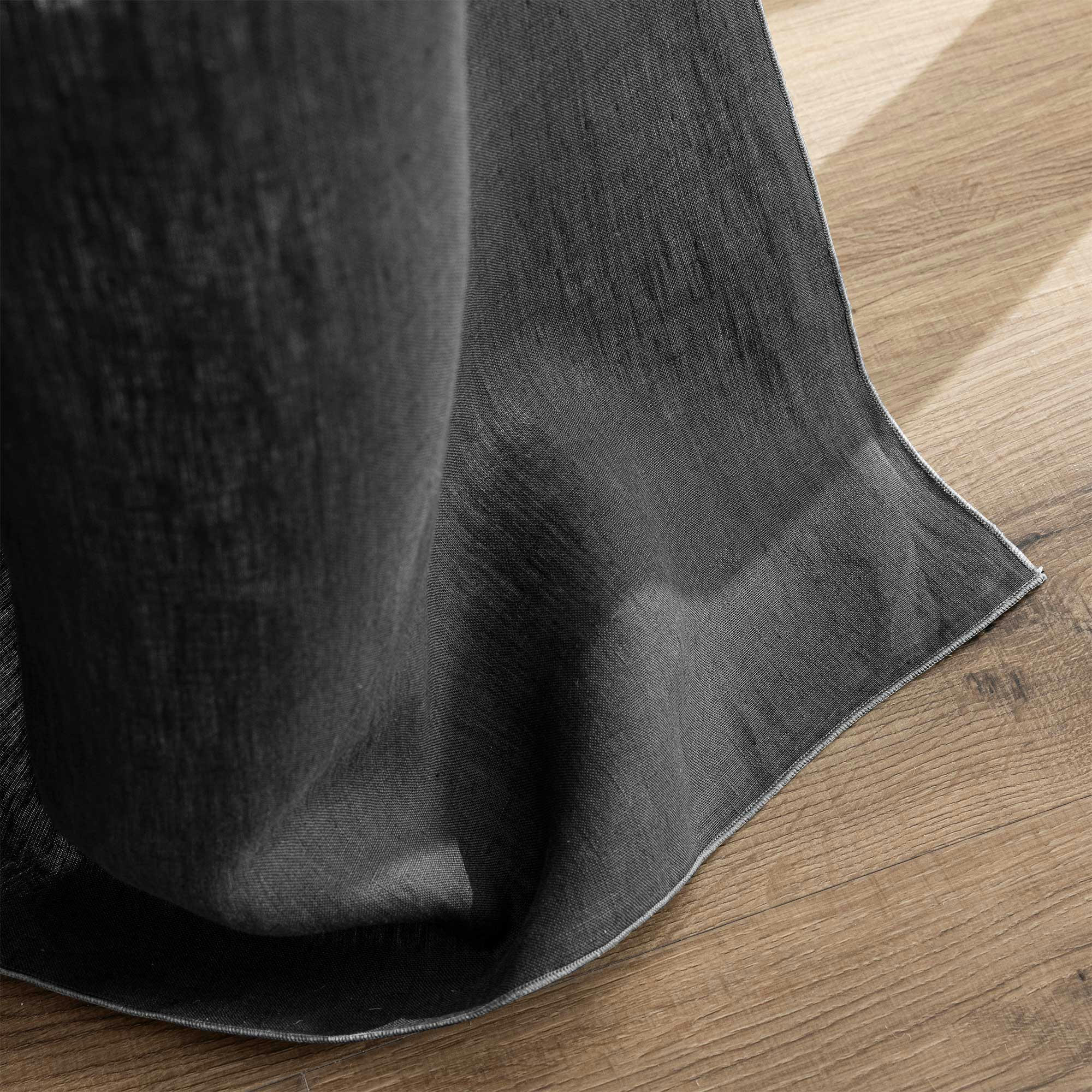 AUTOUR DU LIN - Rideau à œillets en pur lin lavé  150x280cm Anthracite