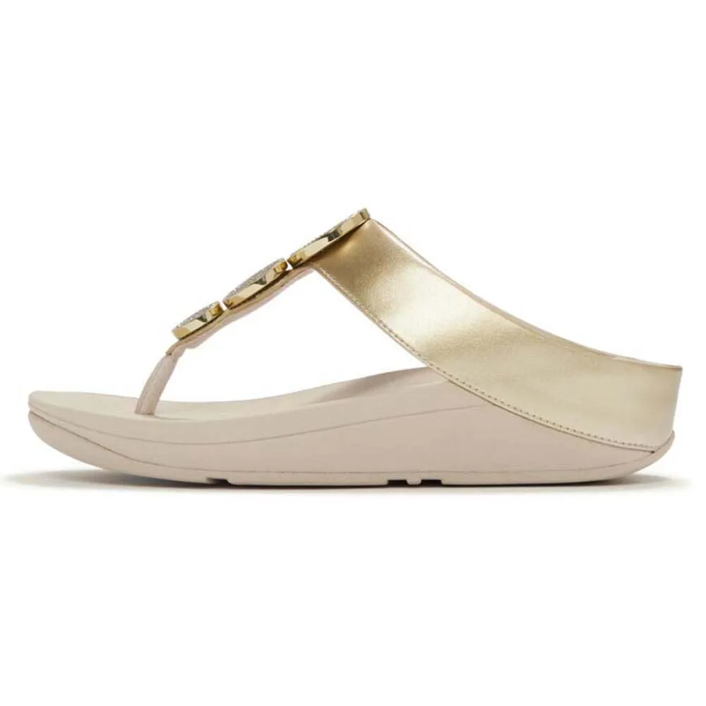 Fitflop Halo Bead Circle Metallic Toe Post sandals