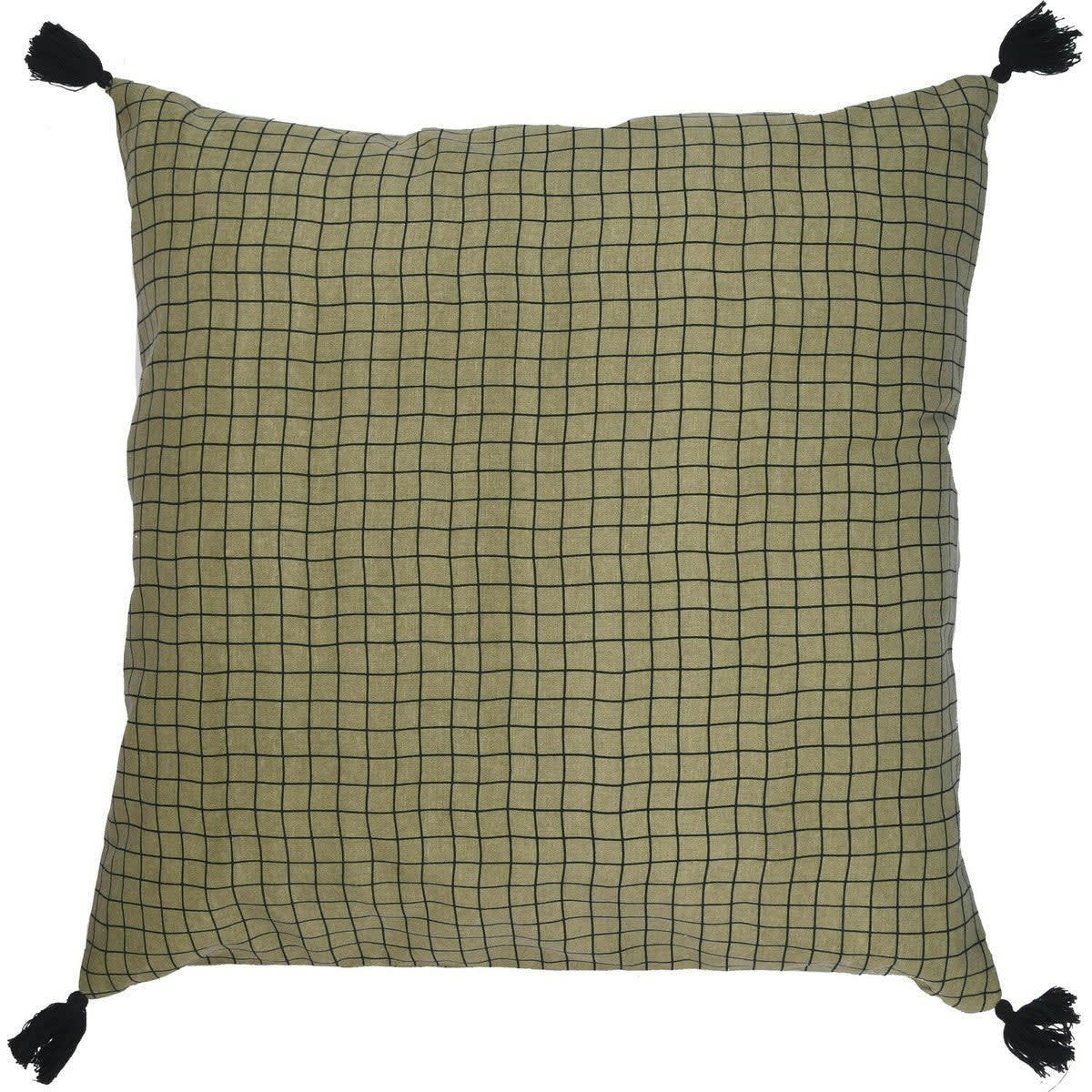 CARO - Housse de coussin coton  50x50 vert kaki