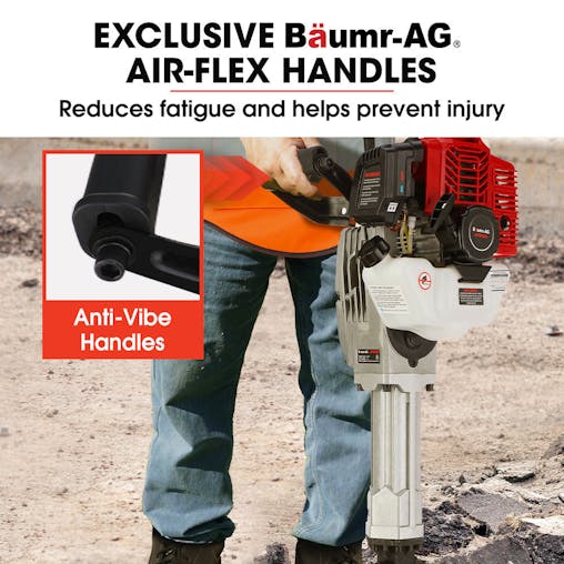 NNEMB 2 Stroke 52cc Petrol Jackhammer-with 2 Chisels-Carry Bag